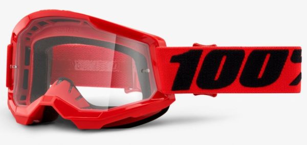 Детские мото очки 100% STRATA 2 Youth Goggle Red - Clear Lens