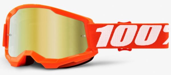 Мото очки 100% STRATA 2 Goggle Orange - Mirror Gold Lens