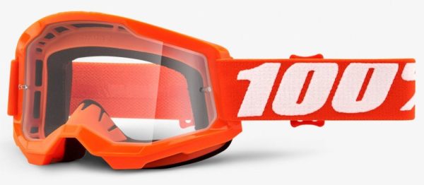 Детские мото очки 100% STRATA 2 Youth Goggle Orange - Clear Lens