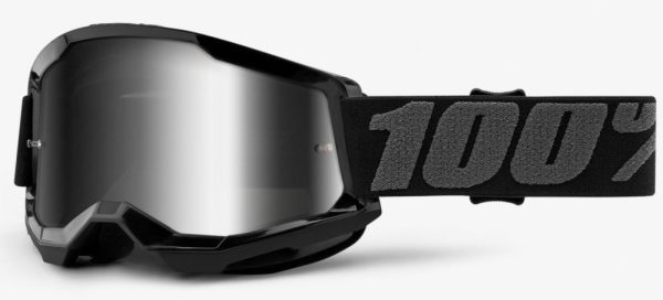 Детские мото очки 100% STRATA II Youth Goggle Black - Mirror Silver Lens